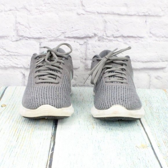 Nike Gray Mesh Lace Up Low Top Sneaker Running Shoes Size 8 - Picture 4 of 9